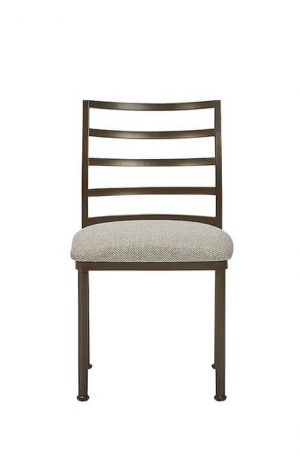 Wesley Allen's Benton Modern Metal Brown Dining Chair with Seat Cushion - Front View