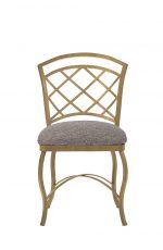 Wesley Allen's Boston Traditional Gold Dining Chair with Lattice Back - View of Front