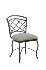 Wesley Allen's Boston Traditional Metal Dining Chair with Seat Cushion and Lattice Back