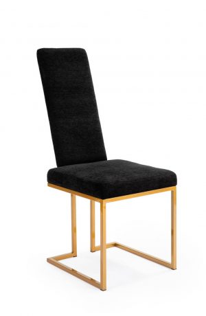 Wesley Allen's Brentwood Modern Chair with High Back in Black and Gold