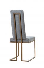 Wesley Allen's Brentwood Upholstered Dining Chair with Tall Back and Modern Sled Metal Base - Back View