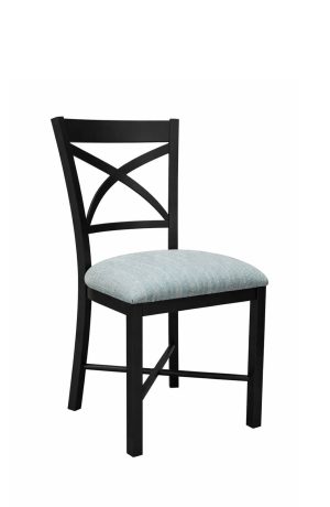 Wesley Allen's Edmonton Black Dining Chair with Blue Fabric