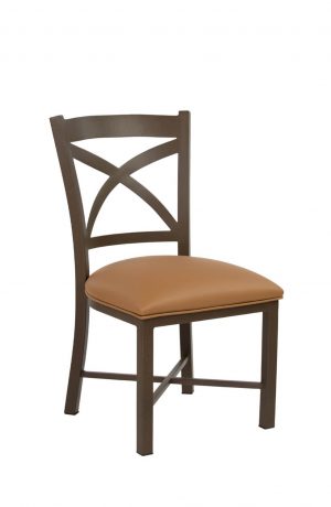 Wesley Allen's Edmonton Dining Chair with Cross Back Design in Brown