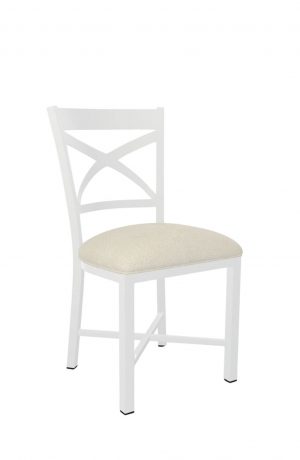 Metal Finish: Opaque White • Seat Cushion: French Ivory, fabric