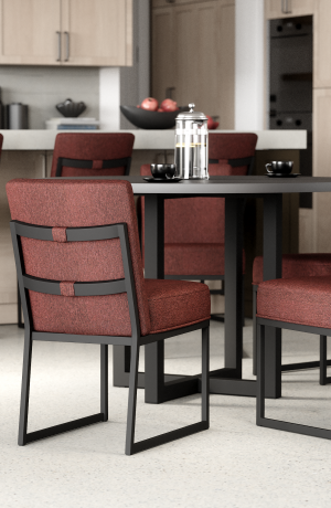 Wesley Allen's Marbury Black and Red Modern Custom Made Dining Chairs