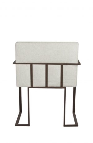 Wesley Allen's Marzan Modern Upholstered Dining Chair with Arms, Metal Frame, and Sled Base - View of Back