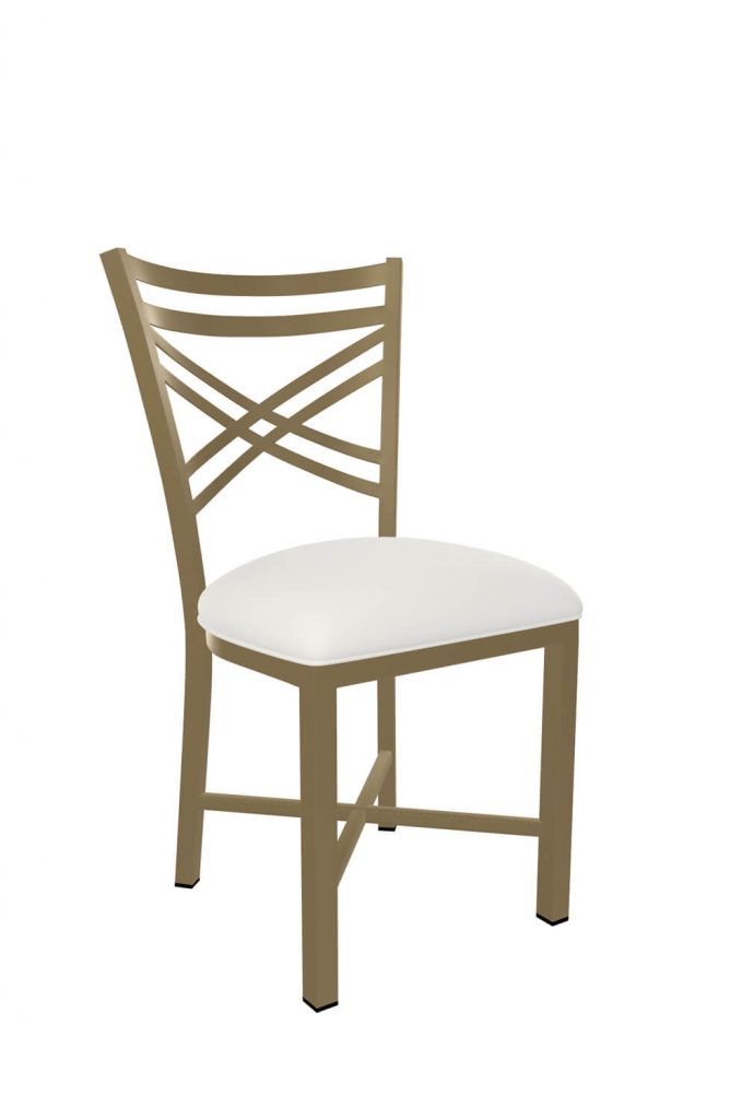 Wesley Allen's Raleigh Gold and White Dining Chair with Cross Back