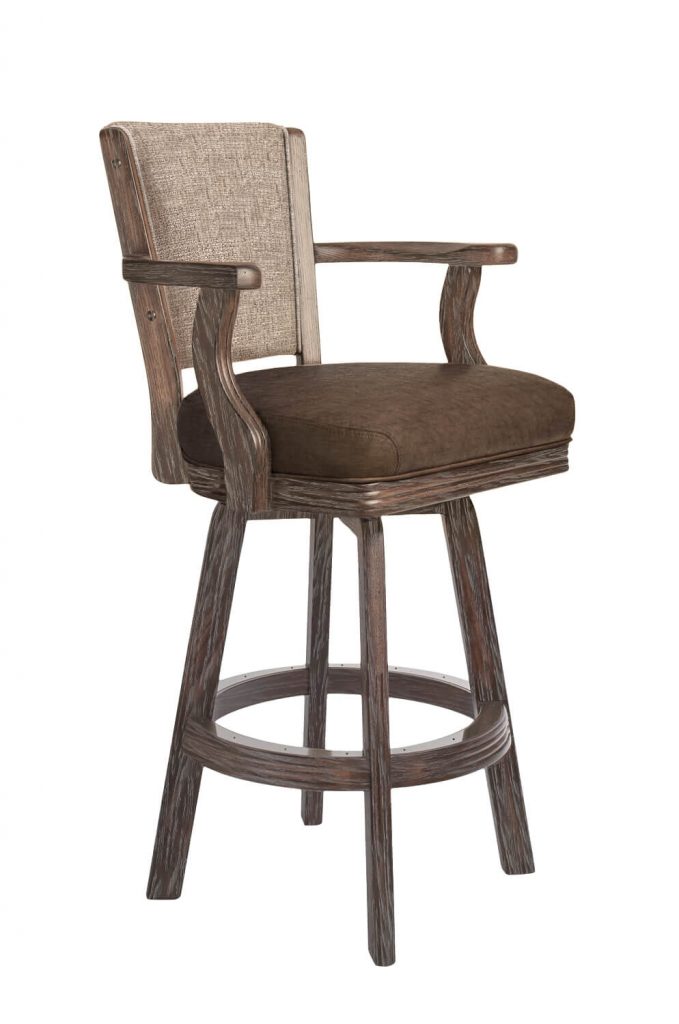 Darafeev's 660 Oak Wood Swivel Bar Stool - Multiple Fabrics - in Brown