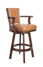 Bar Stools With Arms Free, Rustic Swivel Bar Stools With Backs And Arms
