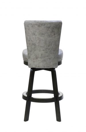 Darafeev's 917 Swivel Wood Bar Stool with Gray Leather Back - Back