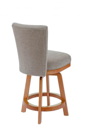 Darafeev's #917 Upholstered Swivel Counter Stool in Natural Wood - View of Back