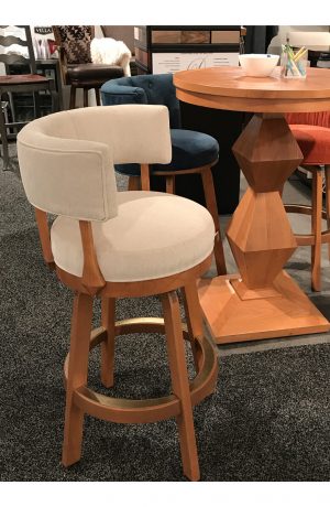 Darafeev's Ace Maple Upholstered Swivel Bar Stool with Low Back