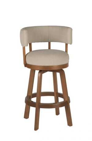 Darafeev's Ace Transitional Wooden Swivel Stool with Low Back in Brown Maple Wood
