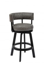 Darafeev's Ace Wooden Modern Swivel Bar Stool with Low Back in Gray and Black