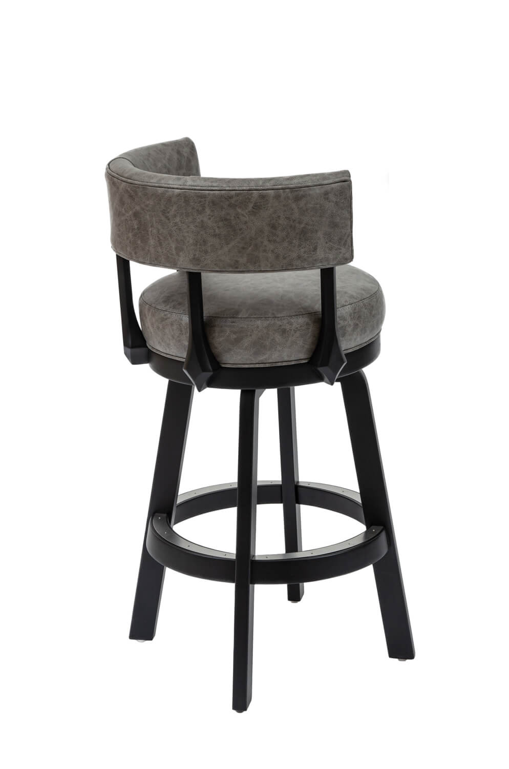 Darafeev S Ace Wood Swivel Stool W, Leather Swivel Bar Stools With Back