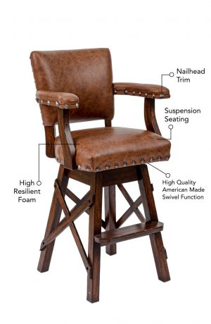 Darafeev's El Dorado Swivel Rustic Stool Features