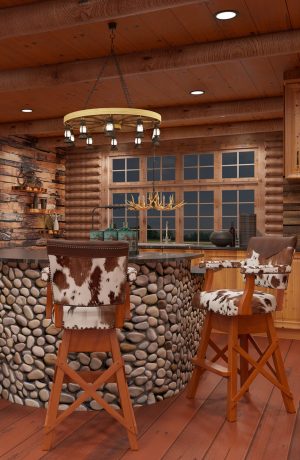 Darafeev's El Dorado Western Bar Stools in Western Themed Kitchen