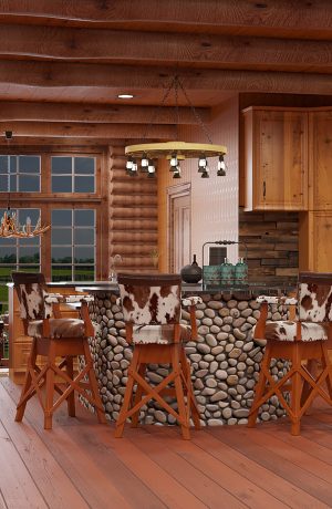 Darafeev's El Dorado Western Bar Stools in Western Themed Kitchen