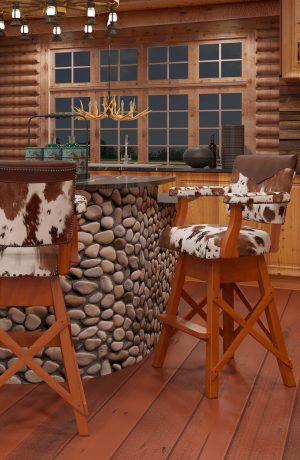 Darafeev's El Dorado Western Bar Stools in Western Themed Kitchen