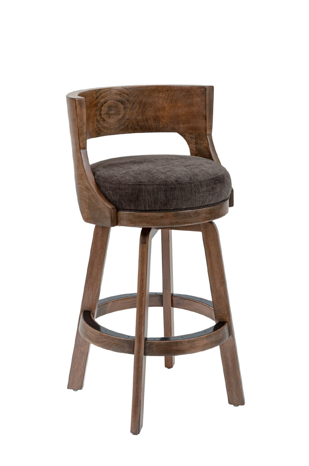 Gen Maple Swivel Stool with Low Back