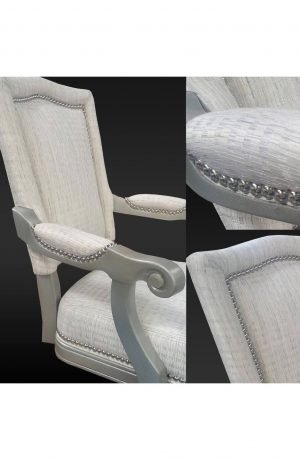 Darafeev's Marsala Upholstered Gray Transitional Bar Stool with Nailhead Trim