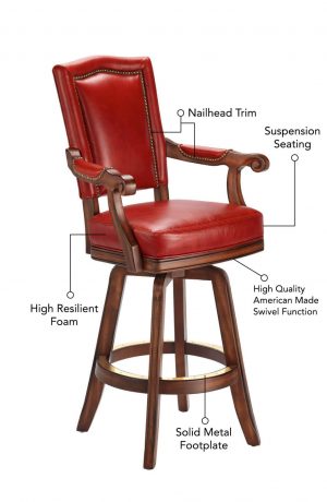 Darafeev's Marsala Upholstered Swivel Stool Features