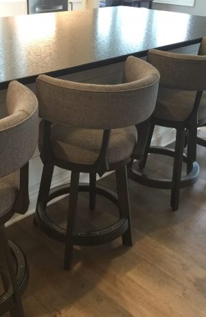 Darafeev's Modern Ace Wood Bar Stool with Low Back in Brown Kitchen Island