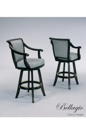 Darafeev's Bellagio Dark Cherry Luxury Upholstered Swivel Bar Stool with Arms
