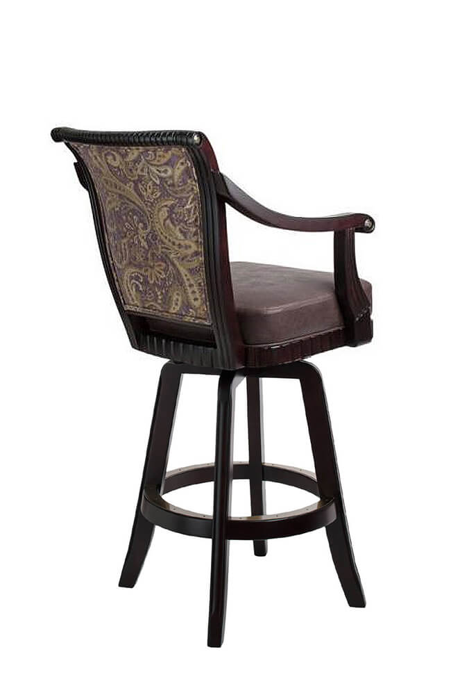 Bellagio Luxury Wood Bar Stool, Wooden Pub Chairs With Arms