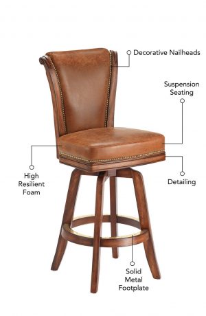 Darafeev's Classic Flexback Traditional Bar Stool Features