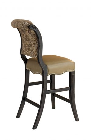 Darafeev's Madrid Upholstered Bar Stool with Nailhead Trim - View of Back