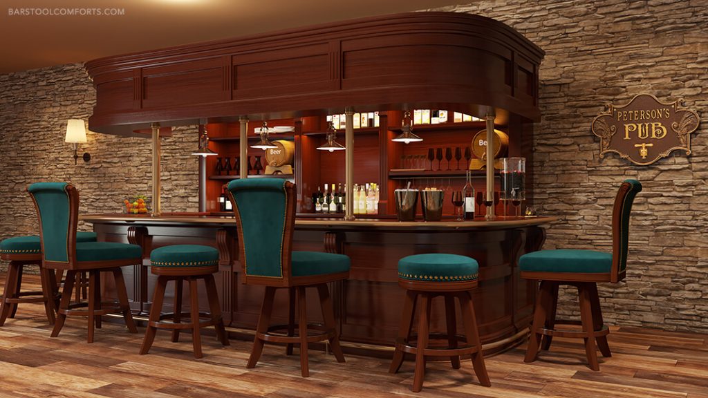 Darafeev's Classic Maple Bar Stools in Home Bar