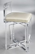 Muniz's Candy Acrylic Bar Stool with Low Back and Seat Cushion and X-Base