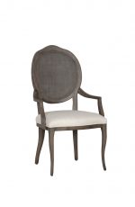 Fairfield's Ava Wooden Upholstered Dining Chair with Arms and Oval Back