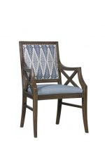 Fairfield's Brookfield Modern Dining Arm Chair with Wood Frame and Blue Fabric