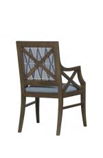 Fairfield's Brookfield Modern Dining Arm Chair with Wood Frame and Blue Fabric - Back View