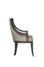 Fairfield's Caldwell Modern Brown Dining Chair with Wood Frame Outline - Side View