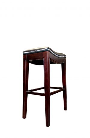 Holland's 3210 Wood Backless Bar Stool with Nailhead Trim