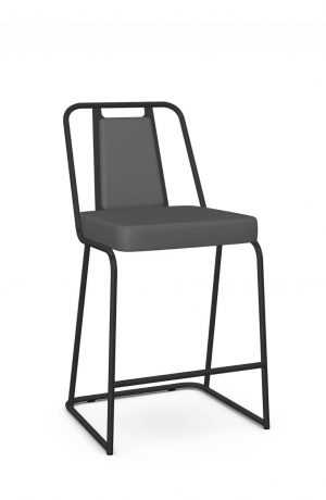 Amisco's Cassidy Gray Modern Stationary Barstool with Sled Base