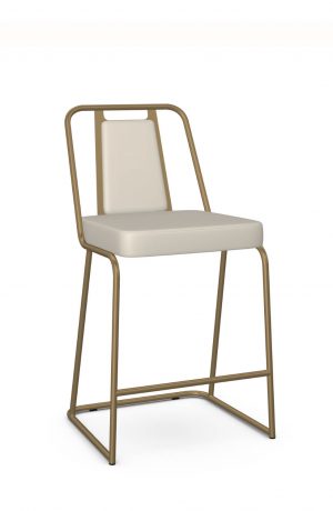 Amisco's Cassidy Modern Barstool in Gold with Sled Base