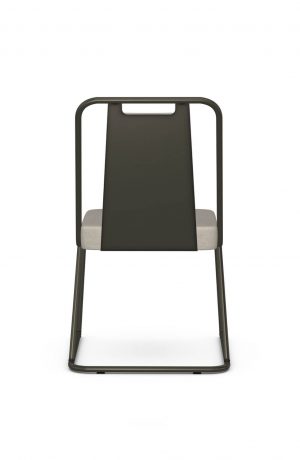 Amisco's Cassidy Modern Dining Chair in Brown with Sled Base - Back View