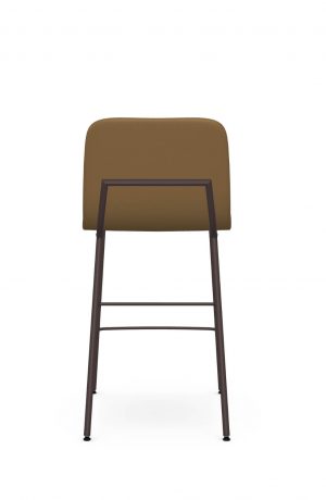 Amisco's Outback Upholstered Modern Bar Stool in Brown with Back - Back View