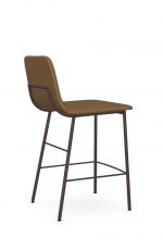 Amisco's Outback Upholstered Modern Bar Stool in Brown with Back - Side View
