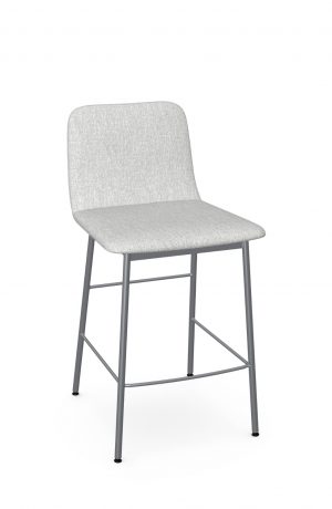 Amisco's Outback Modern Upholstered Stationary Barstool in Gray
