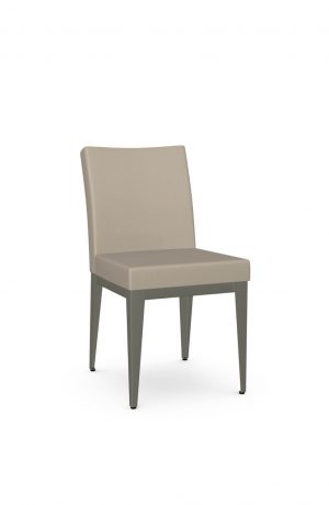 Amisco's Pedro Modern Dining Chair with Low Back in Taupe Gray