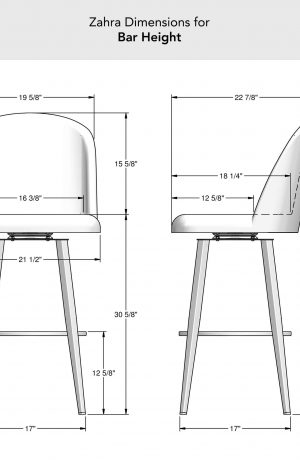Amisco's Zahra Swivel Stool Dimensions for Bar Height