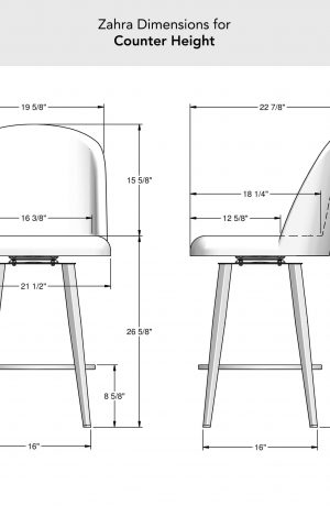 Amisco's Zahra Swivel Stool Dimensions for Counter Height
