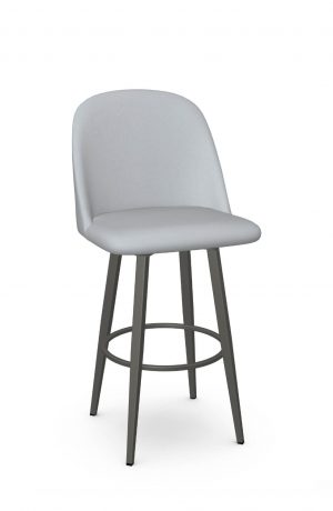 Amisco's Zahra Silver Modern Bar Stool with Blue Cushion