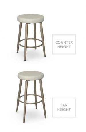 Amisco's Zip Gold Backless Swivel Stool in Counter Height and Bar Height