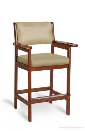 Darafeev's 977 Maple Billiard Bar Stool with Arms in Brown